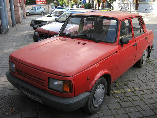 Red_Wartburd_1.3_on_WrocΕawska_street_in_KrakΓ³w