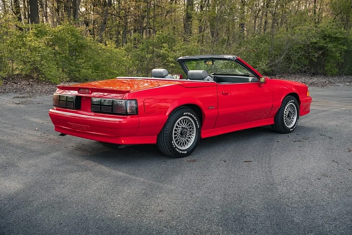 1988-Ford-Mustang-ASC-McLaren-Convertible-Exterior-002-Rear-Three-Quarters