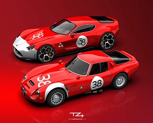 Alfa Romeo TZ4 X Giulia TZ2 Top Front 1