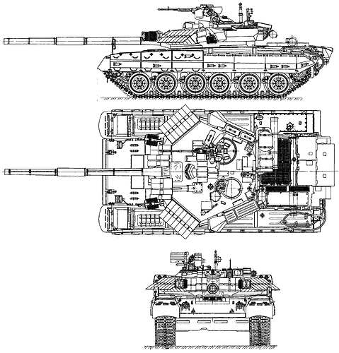 T-84 Oplot Blueprint - Download free blueprint for 3D modeling