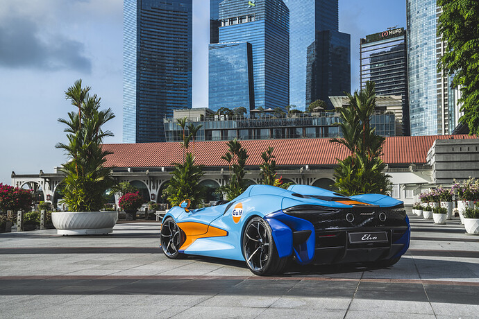 motorist-Gulf-Liveried-McLaren-Elva-Debuts-in-Singapore-alongside-Limited-Edition-720S-Le-Mans-and-620R-elva-rear-may-2021