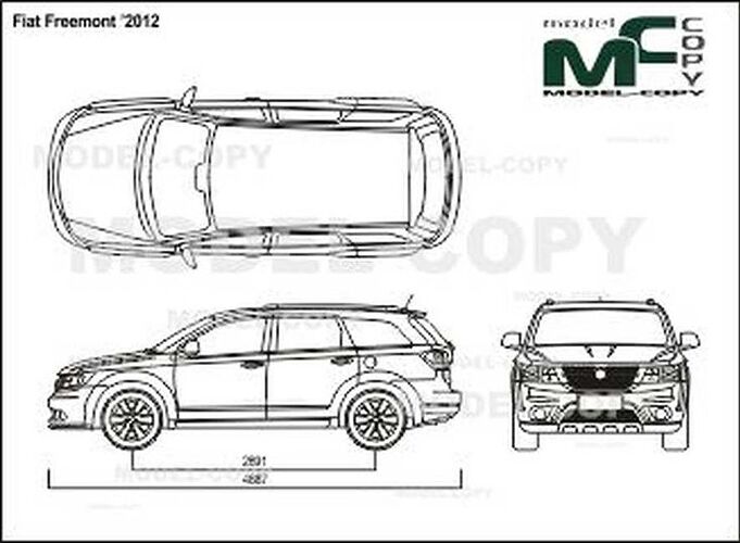 Fiat Freemont ’2012 - 2D drawing (blueprints) - 24200 - Model COPY - English