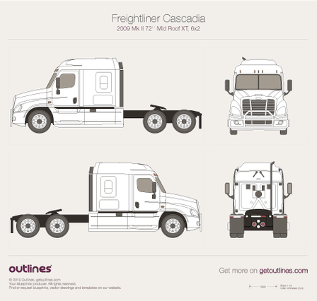 Freightliner-Cascadia-2009-Mk-II-72''-Mid-Roof-XT-6x2