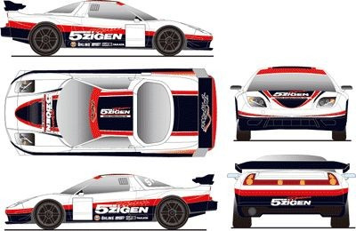 2009 Honda NSX (NA2) ST-3 Super Taikyu Series (#5 Team 5ZIGEN) blueprint