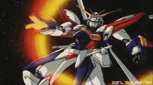 Anime Robot in Space with Energy Ring