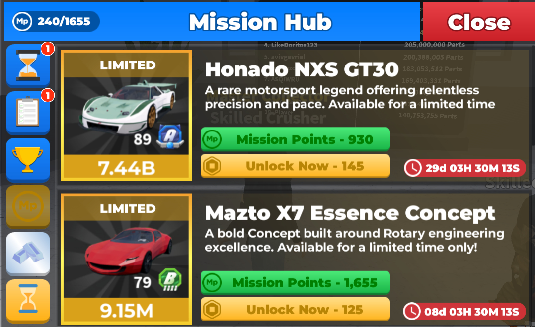 The limited edition car costs 3080 MP - CC2 Bugs - Car Crushers Forum